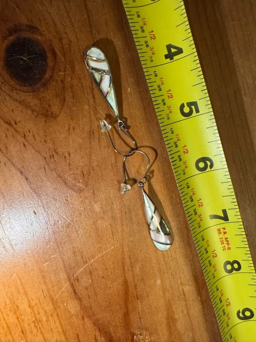 Mother of Pearl and Sterling 925 dangle earrings - Picture 5 of 5